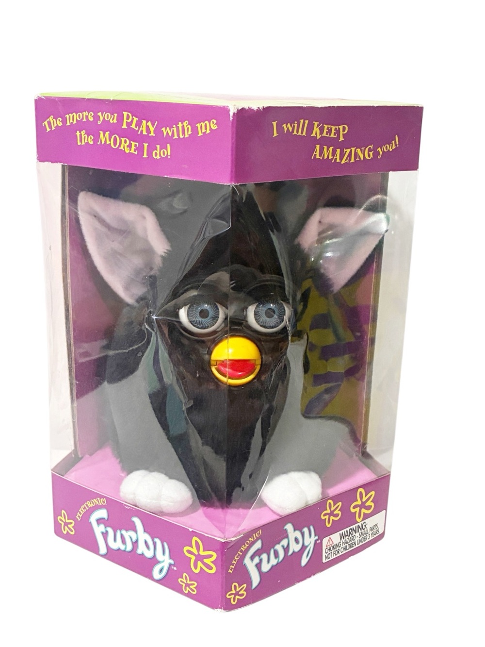 Original Furby 1998 All Black Witch's Cat New In Box Never Open Very Rare
